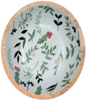 Printed Round Wooden Bowl